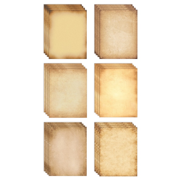 Better Office Products Stationery Paper, Vintage Antique Old Fashion Parchment Paper, Letter Size, 6 Designs, 100PK 64502 - main